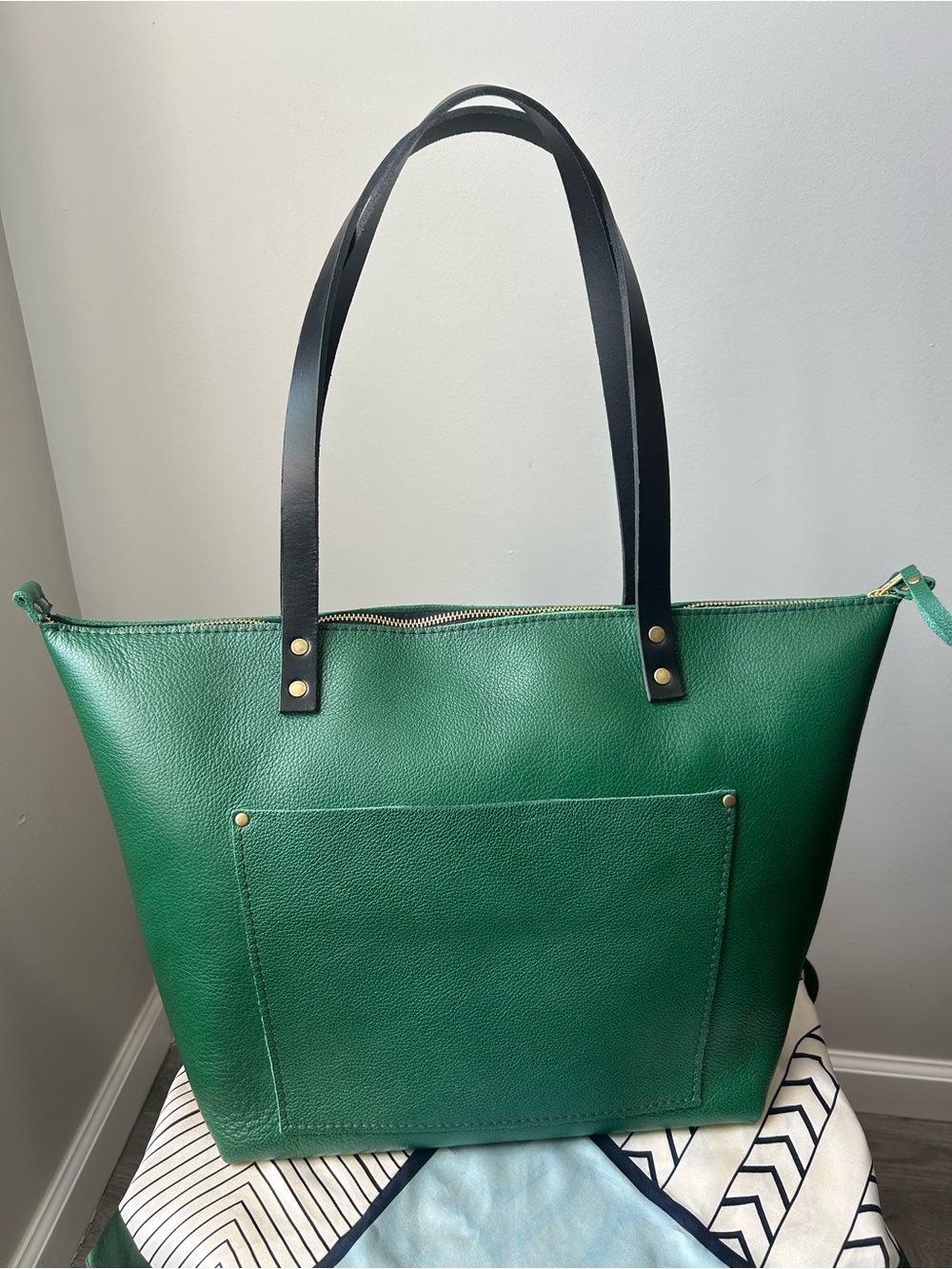 Portland Leather Goods Large Zippered Tote in Bacalar with Blandles!